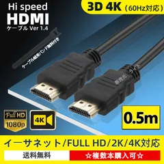 HDMIケーブル 0.5m タイプAオス HD 4K 60Hz対応　２本セット