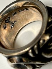90,sライク本格派手彫りR&Rインスパイアシルバージュエリー燻し加工新調リング