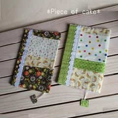 布のブックカバー<新書タイプ>B (NZ-BOC02)＜しおり　花　水玉　レース