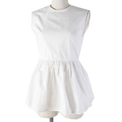 美品◎CECILIE BAHNSEN セシリーバンセン 1577-343-8031 SS20-00107 EA TOP コットン100％ バックリボン ノースリーブ トップス ホワイト XS/S 正規品 レディース 美品◎CECILIE BAHNSEN セシリーバンセン 1577-343-8031 SS20