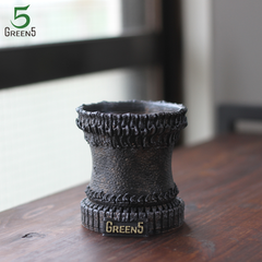 3Dプリント鉢 3Dプリンター鉢 作家鉢 植木鉢 Green5【草乱01_鉢皿セット】90mm
