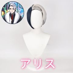 ツイステッドワンダーランド ディバス コスプレウィッグ ブルーグレーグラデ 耐熱ファイバー 30cm