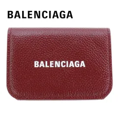 バレンシアガ 財布 三つ折り BALENCIAGA ブリックレッド 593813 1IZI3 6091 BRICK RED / L.WHITE キャッシュ ミニウォレット ミニ財布 コンパクトウォレット