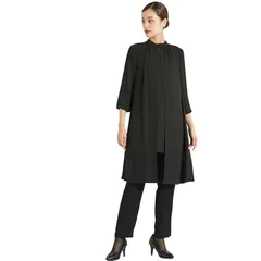 [ニッセン] 【喪服・礼服】＜Callarus＞日本製生地使用洗える防しわ前開きスタンドカラーデザインワンピース＋テーパードパンツセットアップ＜大きいサイズ有＞