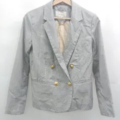 ◇ ⊇ PAGEBOY ページボーイ 金ボタン ダブルボタン 長袖 テーラードジャケット サイズM グレー レディース メンズ E  【1505290026796】