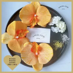 オレンジ橙 胡蝶蘭髪飾り 成人式 結婚式 和装前撮り 白無垢 ブリザードフラワー 2507