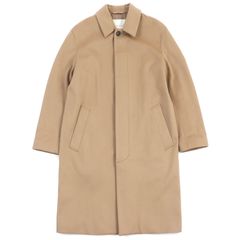 良品△Mackintosh マッキントッシュ ウール100％ ロゴボタン ロング ステンカラーコート ベージュ 38 英国製 正規品 メンズ シンプルデザイン◎