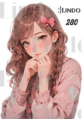コラージュ素材　人物ステッカー　女の子　A6サイズ　5枚入り　シール　ノーカット　280