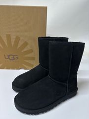 【新品未使用】 UGG 5825 アグ ブーツ レディース クラシックショート ムートン 22cm W_CLASSIC_SHORT BLACK US5