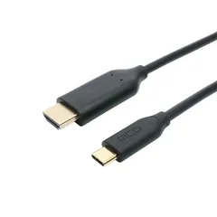 USB Type-C ? HDMI変換ケーブル 1m ミヨシ MCO USD-FH10/BK スマートフォンやPCを接続するだけで液晶TVに出力