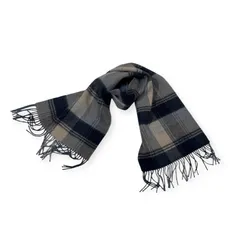 Aquascutum アクアスキュータム チェック マフラー スカーフ /ブルー系 男女ともに