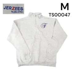 JERZEES古着刺繍プリントハーフジップトレーナーM 薄グレー    TS00047