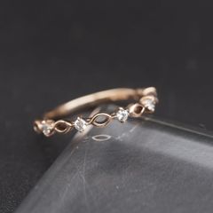 A169 Canal４℃ カナルヨンドシー SILVER刻印 リング ダイヤモンド風 ピンクゴールド デザイン シルバー 指輪 11号