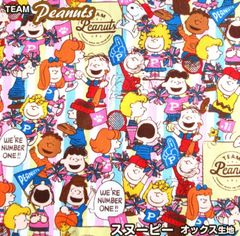 KOKKA Peanuts スヌーピー チームピーナッツ オックス 生地　パステル
