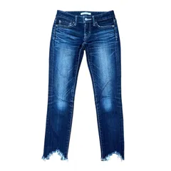 MOUSSY フリンジクロップド スキニーデニム インディゴ レディースXXS サイズ23 マウジー