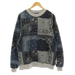 アーバンリサーチ URBAN RESEARCH 23AW ニットフリース 総柄スウェット トップス トレーナー 長袖 クルーネック ペイズリー柄 L 紺 ネイビー グレー IT37-11A024 /KUのサムネイル