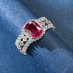 925 天然ルビーのシャンデリアリング＊ ruby ring silver - メルカリ