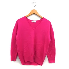 スピック&スパン Spick&Span カシミヤ ニット セーター Vネック ドロップショルダー リブ ロングテール 長袖 F ピンク /NT30
