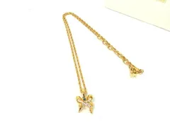 ■新品同様■ NINA RICCI ニナリッチ ロゴモチーフ リボン ネックレス ペンダント アクセサリー レディース ゴールド系 DG4247