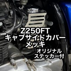 Z250FT メッキ キャブレター サイドカバー FTロゴ 新品 キャブサイドカバー TSH バイク