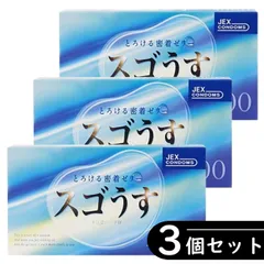 【3個セット】スゴうす 1000 コンドーム 12個入り ×3箱セット （避妊具 ゴム スキン）のサムネイル