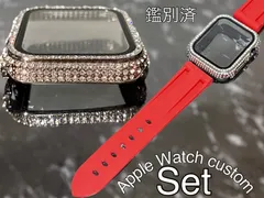 シルバー　レッド　アップルウォッチ ケースカバーApple Watch. Dラバーベルト ラバーバンド キラキラカバー ケース 鑑別済み 最高品質