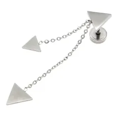 ボディピアス 耳ピアス ストレートバーベル チェーン(16G)(内径6mm)(三角)