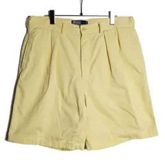 90's 00's ポロラルフローレン 2タック コットン チノショーツ (36) 黄系 テイラーショーツ ポロチノ 90年代 00年代 オールド 旧タグ アメリカ古着 USED  ビンテージ ヴィンテージ