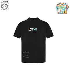 【今日特価】Loewe 25ss Colorful Embroidered Letter T - shirt-2