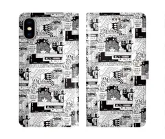 [iPhone12 Pro Max] スカラー 手帳型 ケース Galaxy A55 5G SC-53E スマホケース 全機種対応 ギャラクシー SC-51E SC-51D SC-56C SC-56B SC-53B 手帳 カバー scolar モノクロ 総柄 