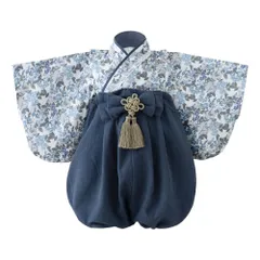 【最短発送】袴 2ピース 70～90cm ロンパース ベビー 女の子 男の子 和装 フォーマル [regalo] 赤ちゃん お宮参り 百日祝 初節句