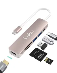 【人気商品】2024高機能版 USB C ハブ 6-in-1 Type-C アダプタ｜100W PD充電・4K HDMI・USB 2.0/3.0・MicroSD/SDカードリーダー搭載｜MacBook Pro/Air iPhone 15/16 iPad P