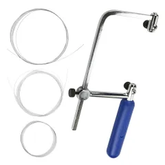 【迅速発送】Maruon 糸鋸 ワイヤーソー ダイヤモンドワイヤー 金属 手動 ガラス 陶器 石細工 プラスティック 切断用 極細 替え刃 替え刃3種付きセット (Φ0.15mm 0.25mm 0.35mm 各1ｍ) 手動式 長さ調節 ダイヤモンドワイヤー 日