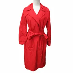 ダブルスタンダードクロージング ダブスタ DOUBLE STANDARD CLOTHING スプリングコート トレンチコート ジャケット ロング丈 赤 レッド 38 約Mサイズ 0406  ■GY31のサムネイル