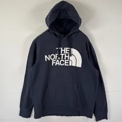 古着 ザ・ノースフェイス THE NORTH FACE パーカー スウェット ビッグロゴプリント アウトドア プルオーバー フーディ L  ネイビー メンズ