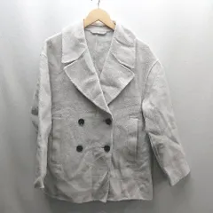 ◇ ⊇◎ LAUTREAMONT ロートレアモン ビッグカラーウールリバーコート 長袖 コート サイズ38 ライトグレー レディース E  【1502180020759】のサムネイル