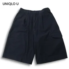 21SS★ +J UNIQLO ユニクロ × ジルサンダー 春夏 ワイドフィット★ カーゴ ハーフ ショート パンツ Sz.S　メンズ ネイビー