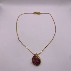 【✨高級ブランド✨】ジバンシー　リーフ　モチーフ　ペンダント　GIVENCHY　leaf　ジバンシィ　NC　アクセサリー　石付き　キラキラ　海外　国外　外国　有名　ブランド　稀少　アンティーク　ヴィンテージ　カラー　金　ゴールド　GOLD　普段使い　おしゃれ