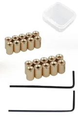 YFFSFDC ピンバッジのピンバッチ 6×5mm 20個セットネジ式キャッチ 留め具 金具 収納ケース付