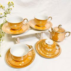 レトロ　ティーセット　オレンジ