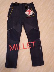 MILLETミレーレディース 登山ストレッチパンツベルト付き NAVY ストレートボトムス アウトドア