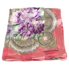 美品 VALENTINO スカーフ シルク100% 大判 花柄 ヴァレンティノ brandeal_0809z1539