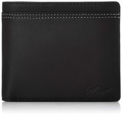 【数量限定】ブラック メンズ ウォレット 札入れ 高級ソフトラムレザー(羊革) 二つ折り財布 [クロコダイル]