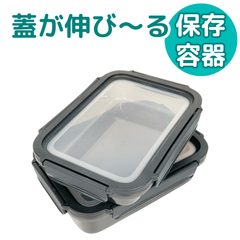 シリコン蓋 密閉 保存容器 エコ 弁当箱 伸びるシリコン蓋  ブラック 2個セット DeliOne Flex'n Fresh containers