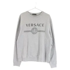 VERSACE (ヴェルサーチ) フロントロゴプリントクルーネックスウェットトレーナー A83867 グレーのサムネイル