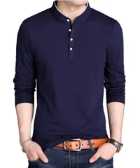 2XL_ネイビー [amatsu] ロンT メンズ 長袖 シャツ カジュアル 無地 カットソー おしゃれ トップス 大きいサイズ シンプル Tシャツ 服 2XL ネイビー