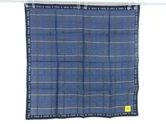 ■新品同様■ FENDI フェンディ ズッカ コットン100％ ハンカチーフ ポケットチーフ メンズ レディース ネイビー系 DF2738