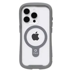 iFace Reflection Magnetic iPhone 15 Pro ケース MagSafe 対応 クリア 強化ガラス (グレー)【アイフェイス アイフォン15pro 用 iphone15プロ 用 カバー マグセーフ 耐衝撃 透明 ストラップホー