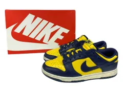 NIKE (ナイキ) DUNK LOW RETRO ダンク ロー レトロ ミシガン スニーカー DD1391-700 26cm US8 ネイビー イエロー メンズ/025