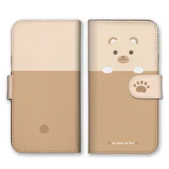 Galaxy A20 SC-02M SCV46 ケース 手帳型 ギャラクシーA20 スマホケース 携帯ケース 韓国 くま くまさん クマ こぐま かわいい バイカラー ブラウン 茶色 ペア カラー01